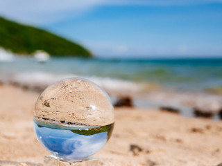Fototapeta na wymiar crystal ball ,beach.