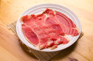 beef slice on plate shabu shabu 