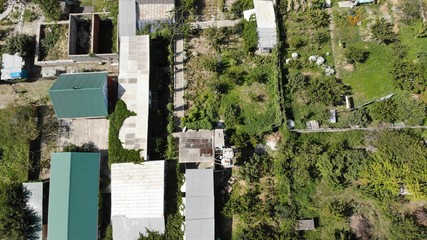 Fototapeta premium Aerial view of the roofs.