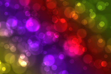 Bokeh, beautiful effect of blurred lights, christmas lights on colorful background