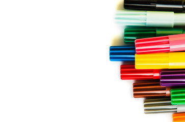 Colorful marker pen on isolated background.