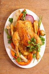 roasted chicken and vegetables