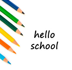 Color pencils isolated on white background.