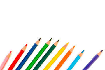 Color pencils isolated on white background.
