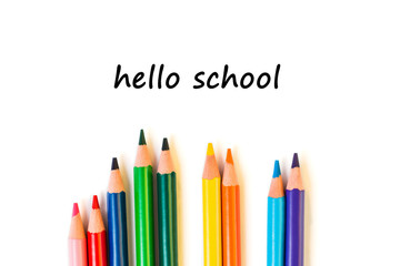 Color pencils isolated on white background.