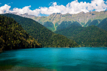 blue clear mountain lake