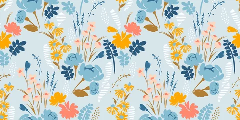 Schilderijen op glas Floral abstract seamless pattern. Vector design for different surfases. © Nadia Grapes