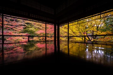 Cercles muraux Kyoto Rurikoin, préfecture de Kyoto Feuilles d& 39 automne