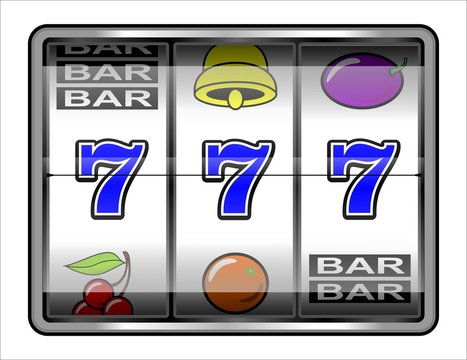 écran de machine à sous affichant 777. concept chanceux aux jeu d'argent, hasard, chance.