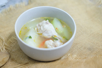 Chicken drumstick soup Thai food