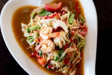 Shrimp papaya salad