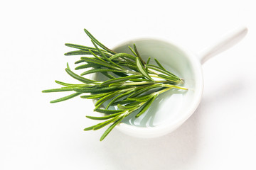 food herbal concept organic Rosemary on white background with copy space