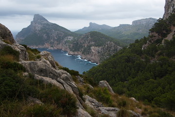 View of Cap Formentor from Mirador Es Colomer on Mallorca
