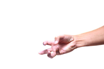 adult claw hand on white background isolated