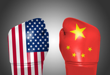 Sino-US trade war concept, economic war between China and the United States