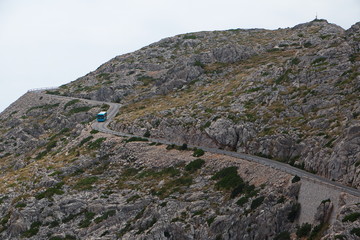 Road on Cap Formentor to Far de Formentor on Mallorca
