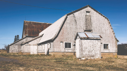 Old and weathered barn. Stylish faded look.