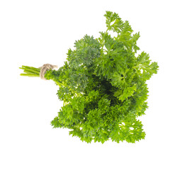 Bunch of fresh green parsley, organic vegetables