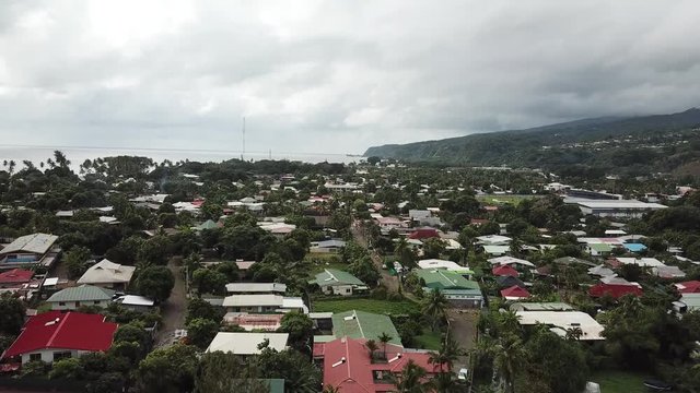 Taha and Bora Bora aerial view panorama landscape French Polynesia Tahiti