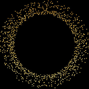 Gold glitter circle frame 
