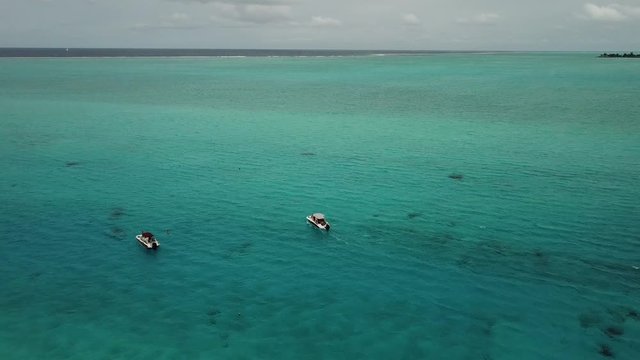 Taha and Bora Bora aerial view panorama landscape French Polynesia Tahiti