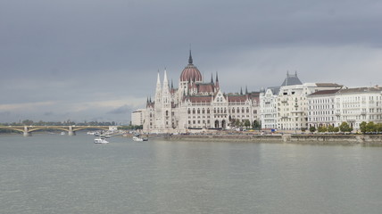 Fototapeta na wymiar The Parliament building on Danube river, Budapest, Hungary