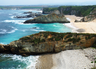 Landscape of Mexota beach in Serantes, Tapia de Casariego - Asturias, Spain