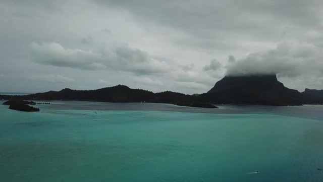 Taha and Bora Bora aerial view panorama landscape French Polynesia Tahiti