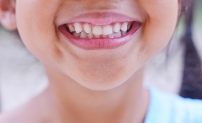 beautiful smile little girl close-up