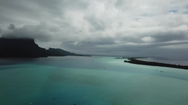 Taha and Bora Bora aerial view panorama landscape French Polynesia Tahiti