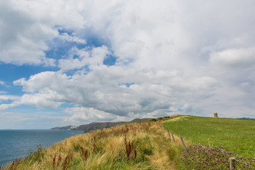 Circular Clavell Tower and Kimmeridge Bay Cove .