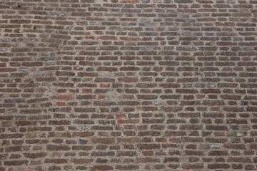 Old brick wall, background of bricks, cement masonry, blank for designer, pattern in vintage style