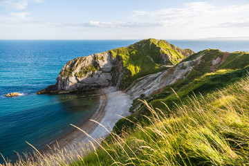 Man of War Beach on West Lulworth Cove on a Sunny Day.