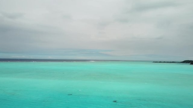 Taha and Bora Bora aerial view panorama landscape French Polynesia Tahiti