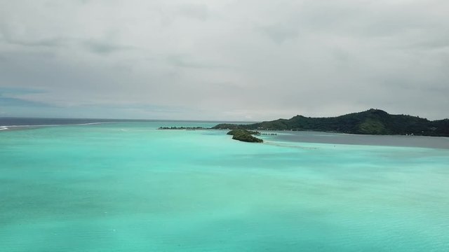 Taha and Bora Bora aerial view panorama landscape French Polynesia Tahiti