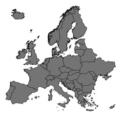 Naklejka premium Detailed map of Europe