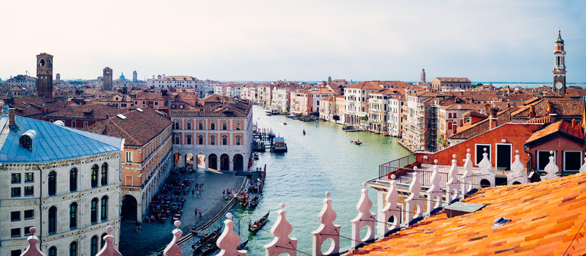 Skyline of venice. Panoramic view of Grand Canal. Venice, Italy © JackStock