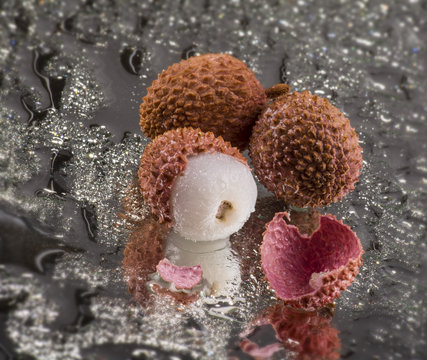 Litschies in Nahaufnahme