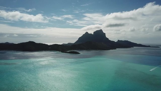 Taha and Bora Bora aerial view panorama landscape French Polynesia Tahiti
