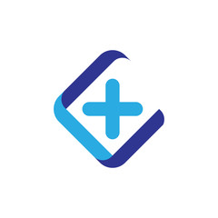 Obraz premium C logo letter with plus