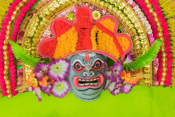 Chhau or Chhou masks on diaplay for sale