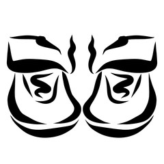 Human feet in classic shoes with lacing, sketch