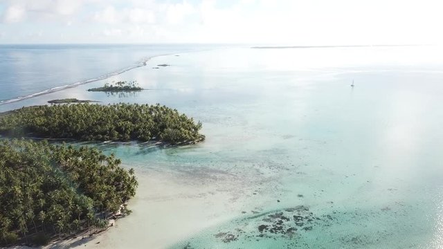 Taha and Bora Bora aerial view panorama landscape French Polynesia