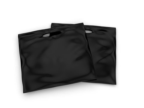 Blank Patch Handle Carrier plastic bag for mock up design. 