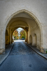 door of ancient city wall in Austria Graz