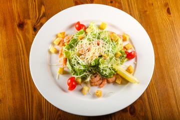 Caesar salad with shrimps