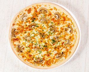 Pizza with mushrooms