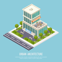 Urban Architecture Isometric Background
