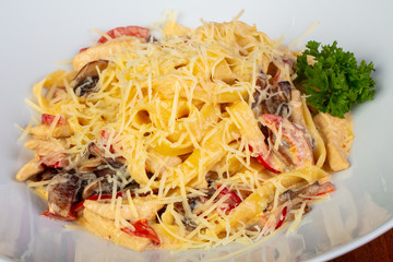 Delicious chicken tagliatelle