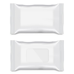 Blank of wet wipe flow packing for your design. Vector.